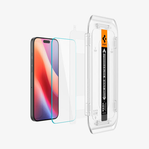 מגן מסך לסדרת אייפון 16 מבית Spigen GLAS.tR EZ Fit